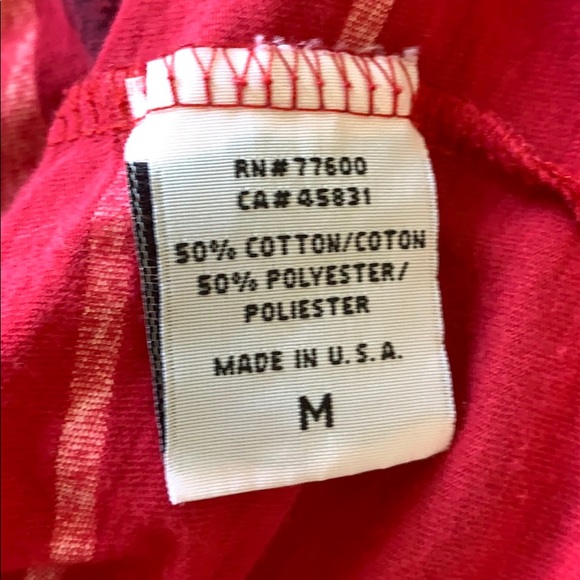 URBAN OUTFITTERS Retro tee Medium Red Pink Black Striped T-shirt 70s style - Picture 7 of 10